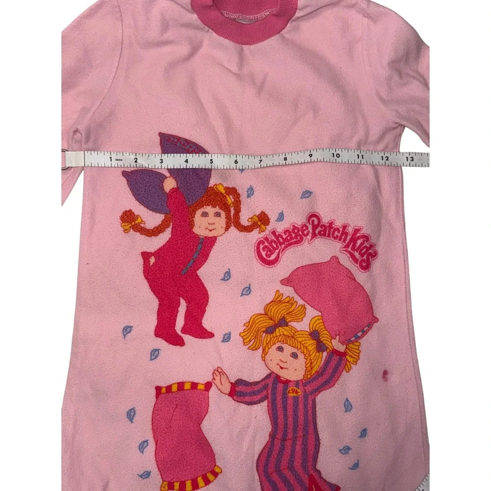 Vintage Cabbage Patch Kids Pink Nightgown Ruffle Pillow Fight Graphic 80s sz 5/6